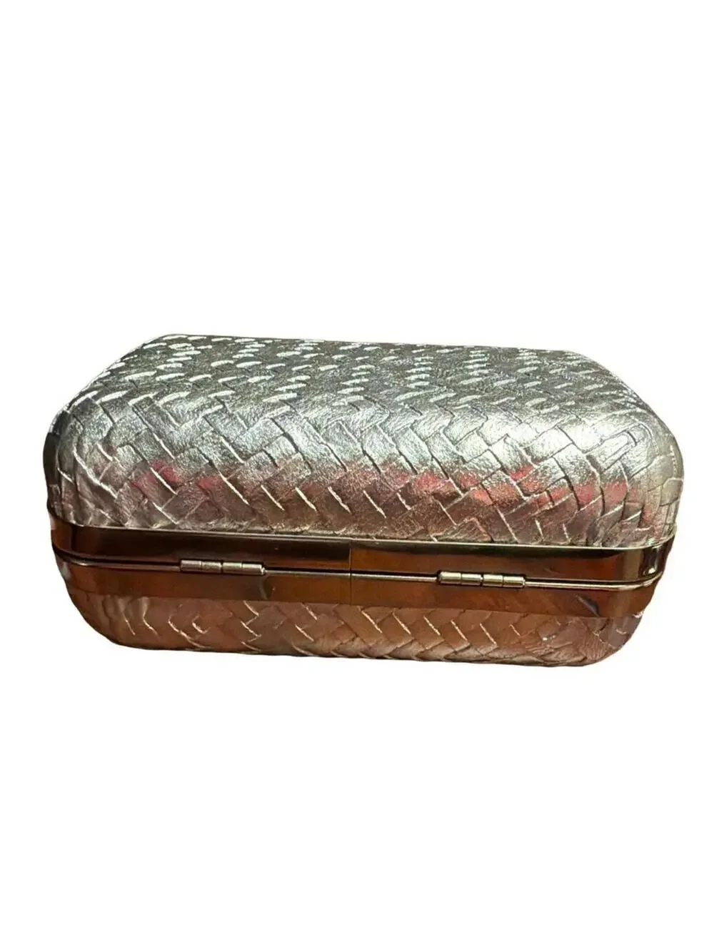 y2k Jessica Mclintock Silver evening bag mini clutch purse crossbody metallic